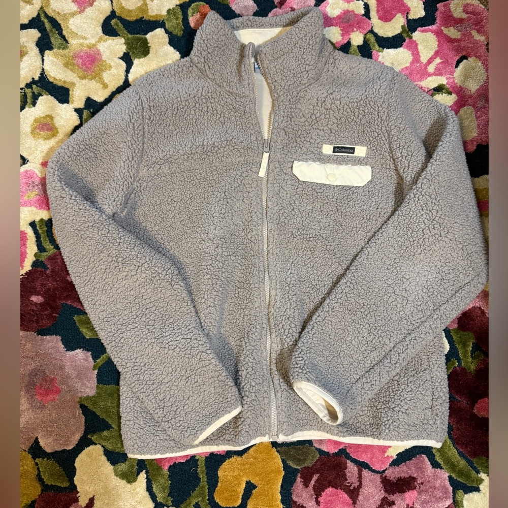 Columbia Mountainside Sherpa Fleece in Grey, Size Large